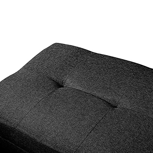 ATY L-Shape Sectional Sofa Set, Corner Couch Lounge, Pillows and Storage Ottoman, Living Room Furniture, Black Right-Facing Chaise
