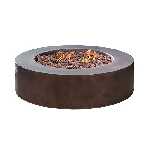 Propane Fire Pit - Outdoor Patio - Fire Pit Table - Stainless Steel Burner Patio Heater with Lava Rocks and Cover - 42