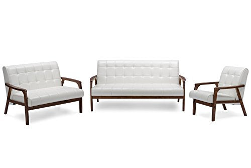 Baxton Studio Mid-Century Masterpieces Sofa, White