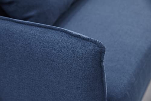 CINNIC Sofa Couch, Modern Decor Fabric Sofa, Couch Furniture Suitable for Small Spaces Living Room, Soft Fabric Upholstery, Easy, Tool-Free Assembly (Loveseat, Blue)