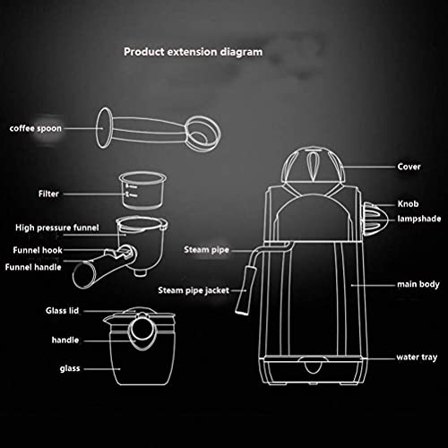 Espresso Machine with Milk Frothing Arm 5 Bar Pressure Pump,730W Coffee Maker 240Ml, Style Espresso Coffee Machine