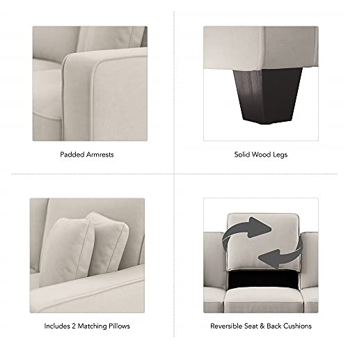 Bush Furniture Stockton Loveseat, 61W, Light Beige Microsuede