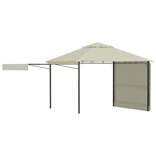 Tidyard Gazebo with Double Extending Roofs Steel Frame Garden Canopy Tent Pergola Sun Shelter Cream for Patio, Party, Wedding, BBQ, Camping Trip, Festival Events 9.8ft x 9.8ft x 9ft (L x W x H)