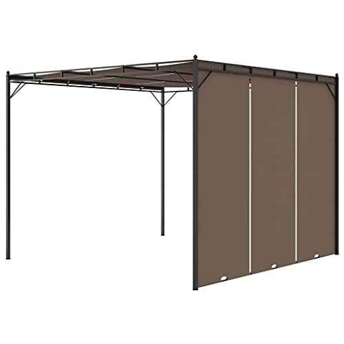 vidaXL Garden Gazebo with Side Curtain 13.1'x9.8'x7.4' Taupe