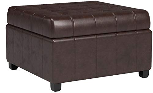 Christopher Knight Home Alexandria Bonded Leather Storage Ottoman, Marbled Brown