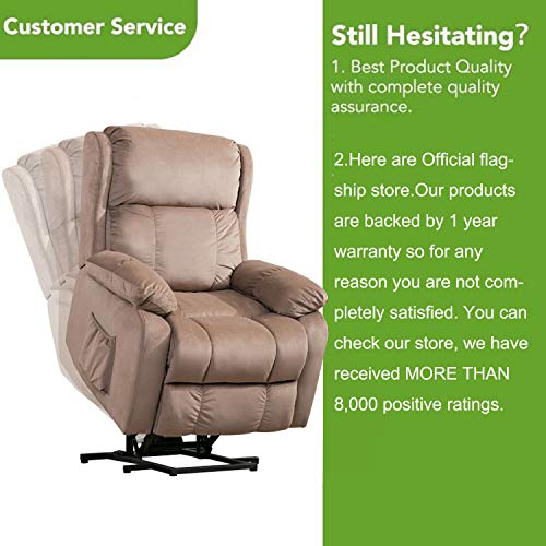 Harper&Bright Designs Power Lift Chair Soft Fabric Recliner Living Room Sofa Chair