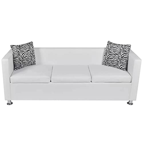 vidaXL vidaXL Sofa 3-Seater Artificial Leather White