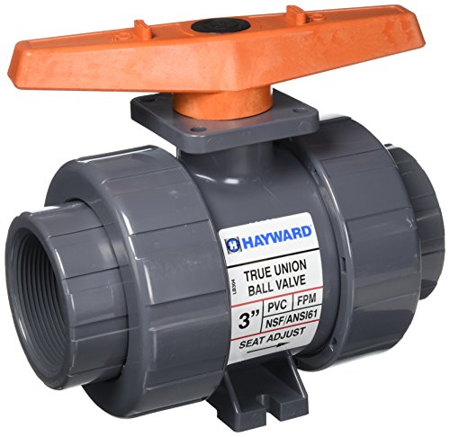 Hayward TB1300T 3-Inch PVC TB Series Ball Valve with Viton Seals and Threaded End Connection
