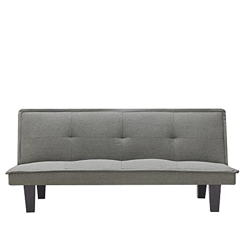 Modern Fabric Futon Sofa Bed, Convertible Folding Futon Couch Sofa Bed Sleeper with Solid Wood Legs, Sofa Couch Sleeper Loveseat Sofa with for Compact Small Space Dorm Living Room Apartment Office