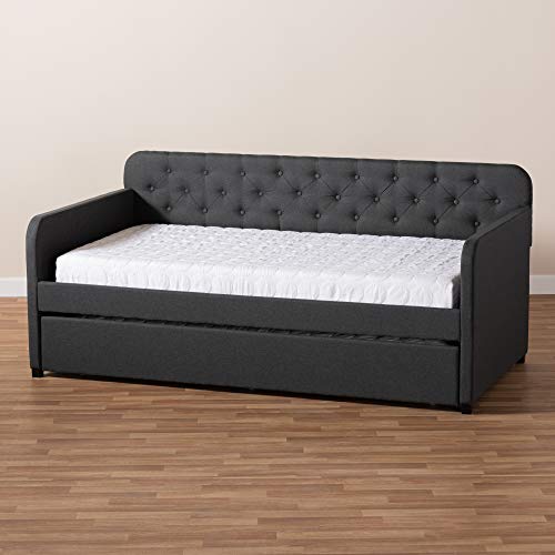 Baxton Studio Daybeds, Twin, Charcoal Grey