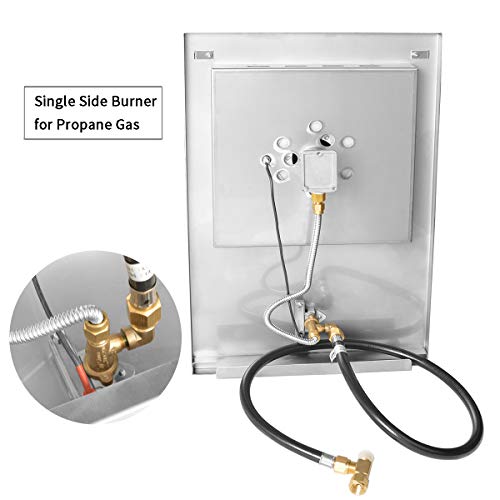 Stanbroil Outdoor Grill Drop-in Gas Single Side Grill Burner, Built-in Side Grill Burner for Propane Gas - Stainless Steel