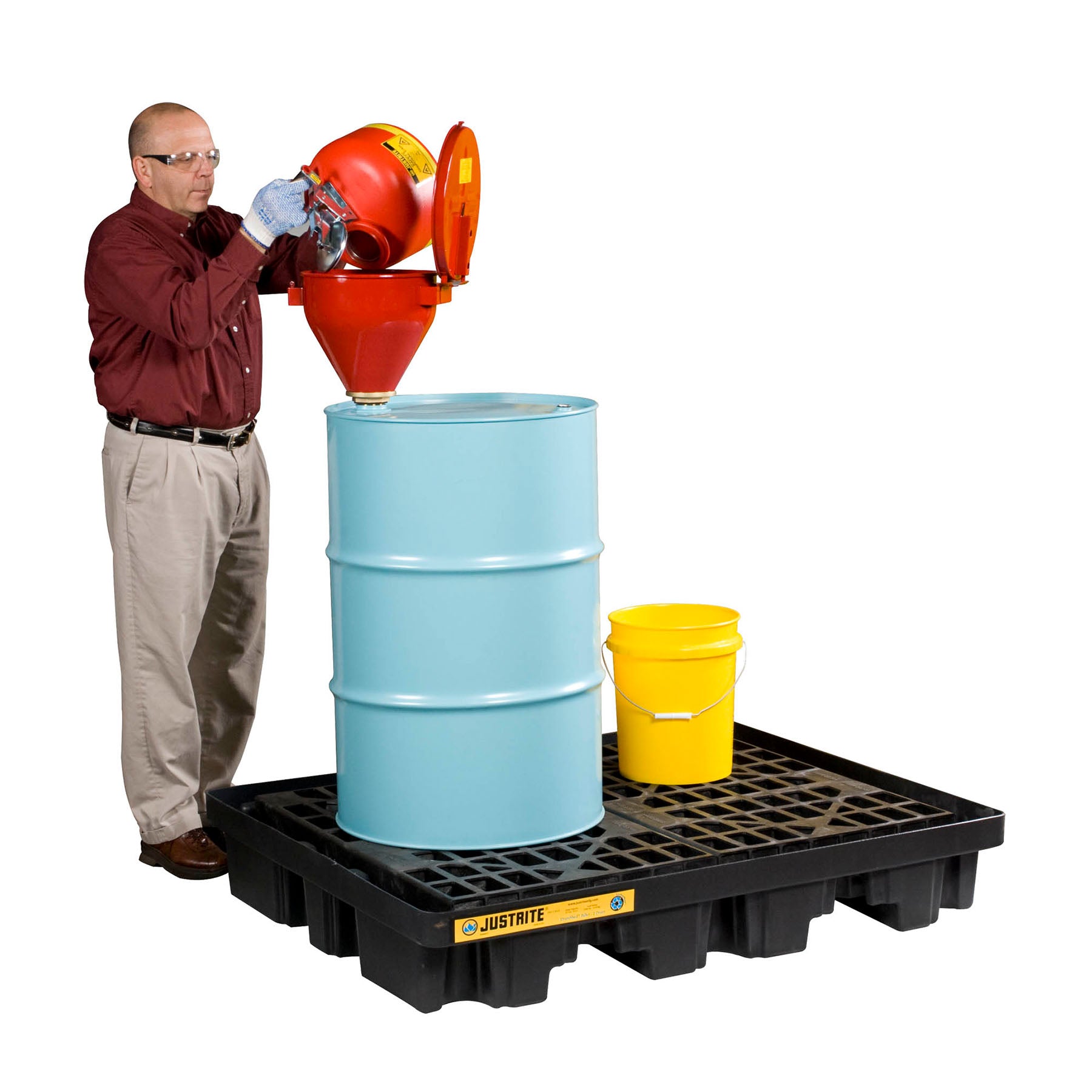 Justrite EcoPolyBlend™ Low Line Pallet for 2-Drum DrumShed™, Recycled Polyethylene