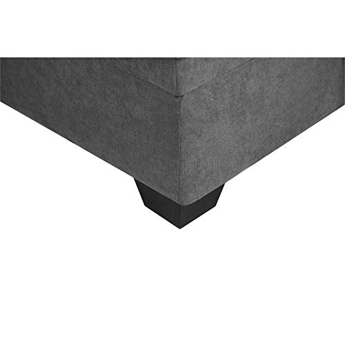 BOWERY HILL Gray Fabric Reversible Sectional Sleeper Sofa Chaise with Storage