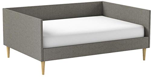 DHP Franklin Mid Century Upholstered, Full Size, Grey Linen Daybed, Gray