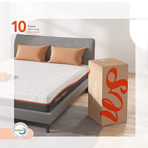 Sweetnight King Size Mattress, 10” Memory Foam Hybrid Mattress in a Box, Individually Wrapped Coils for Motion Isolation, with Moisture Wicking Adaptive Cover, Medium Firm Bed Mattress, King Size