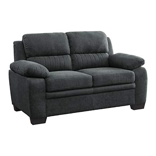 Lexicon Jett Living Room Loveseat, Dark Gray