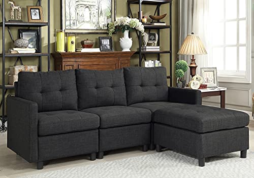Sectional Sofa Set L-Shaped Couch Reversible Modular 75