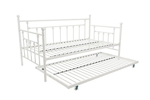 DHP Manila Metal Framed Daybed with Trundle, Twin - White