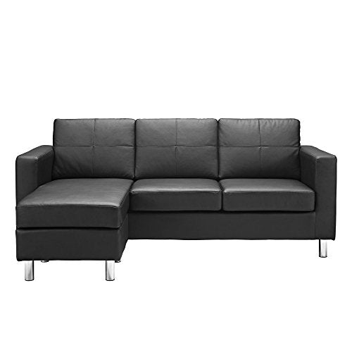 Small Spaces Configurable Sectional Sofa, Black