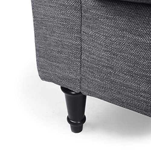 Christopher Knight Home Austell 3 Seater Sofa, Charcoal + Dark Brown