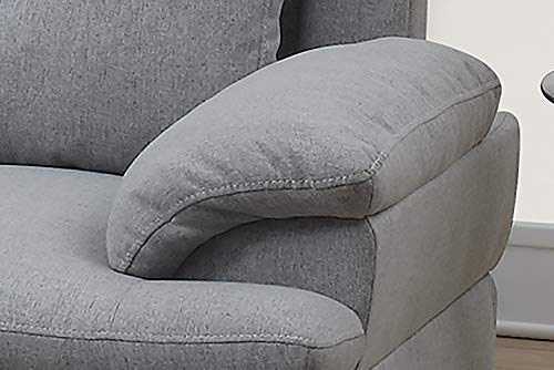 Bobkona Sectional Sofa Set Grey