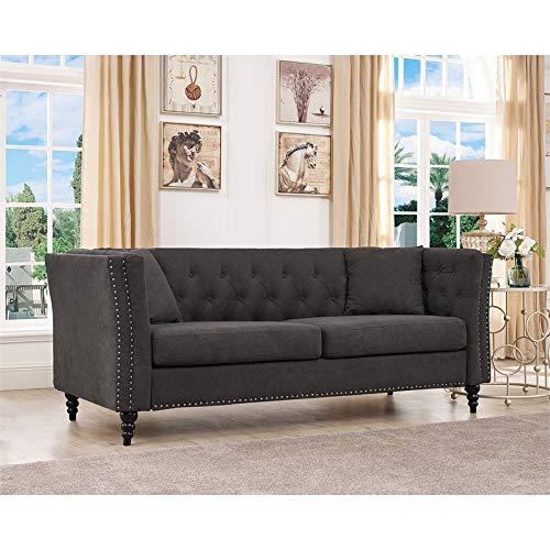 Kingway Furniture Palem Microfiber Living Room Sofa in Brown