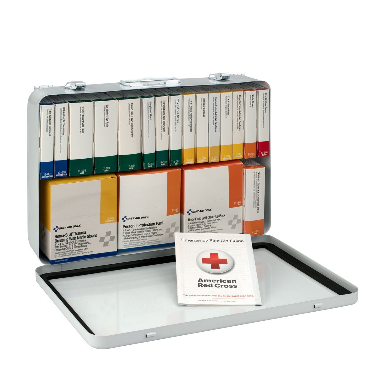 36 Unit First Aid Kit With BBP And CPR, Metal Case (2 per order)