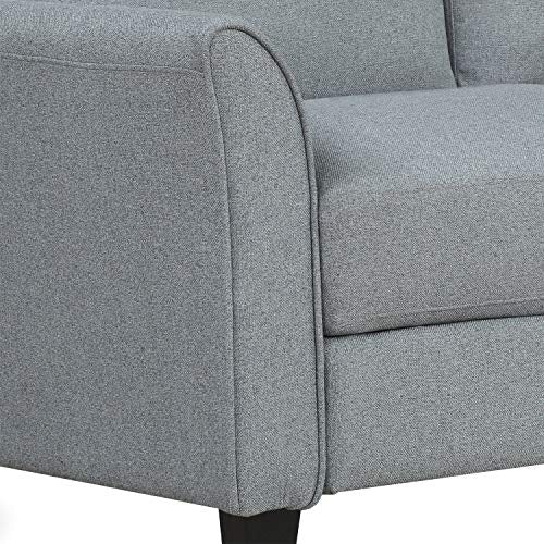 Sofa and Loveseat Set,JULYFOX 2 Piece Living Room Furniture Set Tufted Linen Fabric 3 Seater Couch and 2 Seater Loveseat Set-Gray