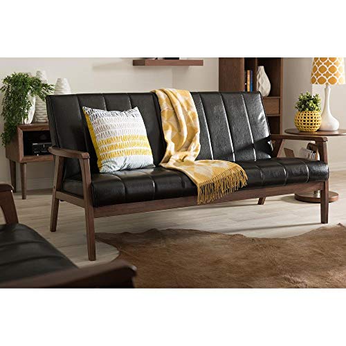 Baxton Studio BBT8011A2-Black Sofas, 29.45LX63.38WX31.59H, Black