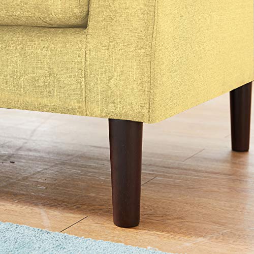 Sofas Set for Living Room,Household Combined Solid Color 3-Seater Sectional Sofa, Modern Style Home Furniture for Bedroom,Premium Upholstery and Wooden Legs (Yellow)