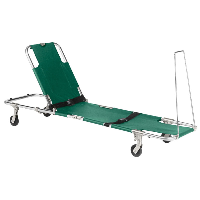 Junkin “EASY FOLD” Swivel Wheeled Stretcher with Adjustable Back Rest