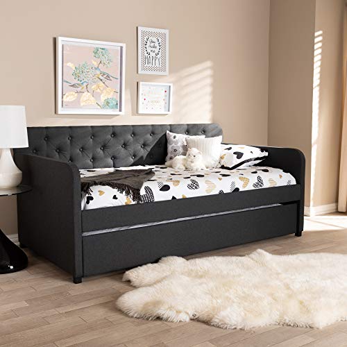 Baxton Studio Daybeds, Twin, Charcoal Grey