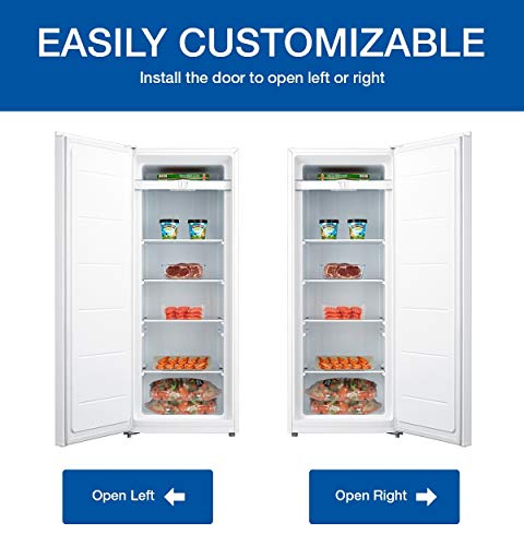 Koolatron Compact Garage-Ready Upright Freezer with 7.0 Cubic Feet Capacity, Space-Saving Slim Design for Home, Apartment, Condo, Cabin, Basement - White