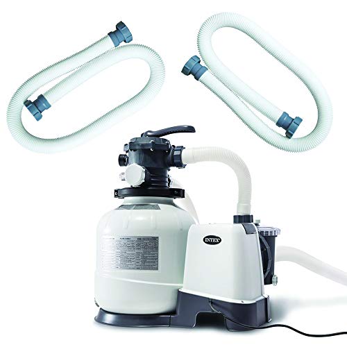 Intex Above Ground Pool Sand Filter Pump Bundled with Replacement Hose (2 Pack)