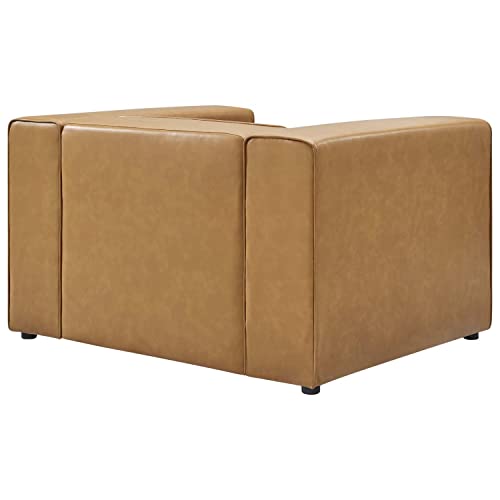 Modway Mingle Vegan Leather Lounge Armchair, Tan