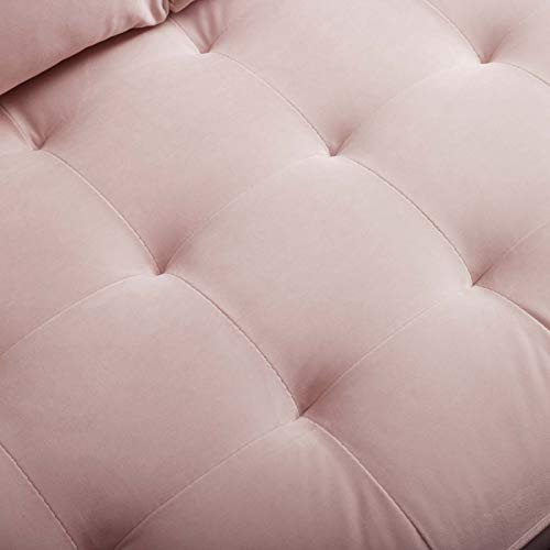 Modway Valour Velvet Sofa in Pink