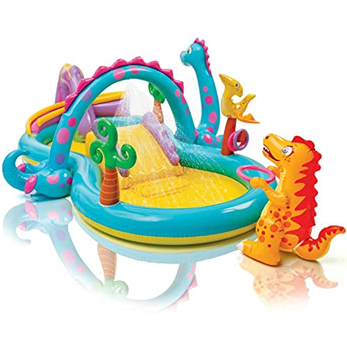 Bewinch Inflatable Pool for Kids- Water Play Center, Dinosaur Slide Pool Children's Ocean Ball Pool Family Swimming Pool for Outdoor Garden Summer Water Party