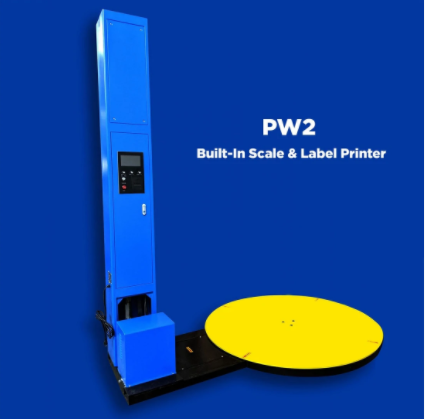 PEC Scales Stretch Wrap Machine Automatic Pallet Wrapping Machine for Warehouse Built-in Scale and Printer Capacity 5000 lbs New