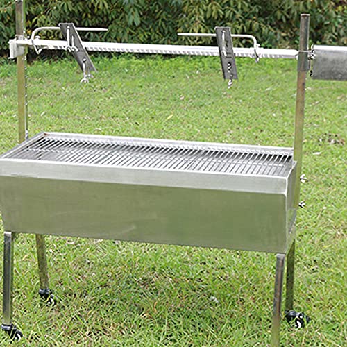 INTSUPERMAI Spit Roaster Rotisserie Grill Rotisserie kit Stainless Steel Spit 46