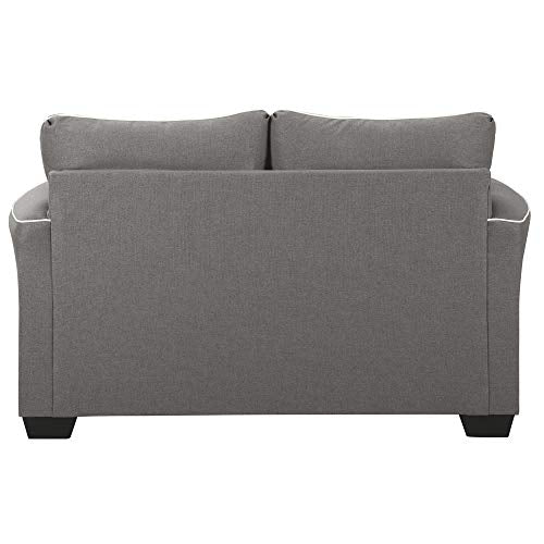 Signature Design by Ashley - Domani Loveseat w/ 2 Accent Pillows, Charcoal