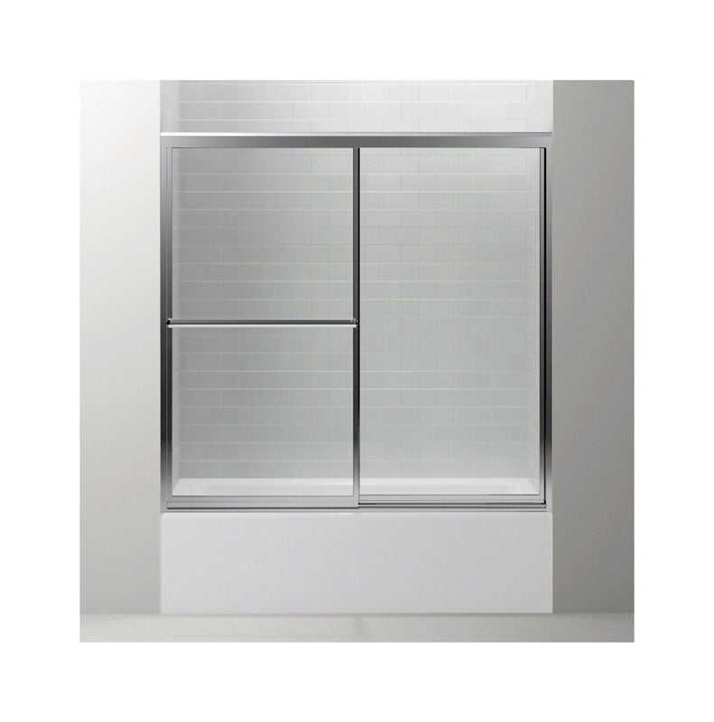 Sterling 56.4 in. H X 59 in. W Silver Silver Framed Tub Door