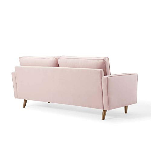 Modway Valour Velvet Sofa in Pink