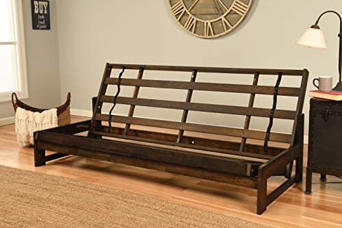 KODIAK FURNITURE Aspen Futon Set with Reclaim Mocha Finish, Suede Gray