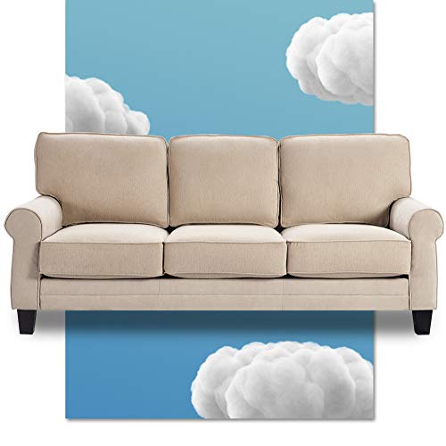 Serta Copenhagen Storage Sofas 2 Two or Three Person Living Room Couch with Soft Foam-Filled Cushions, Easy-to-Clean Microfiber Upholstery, 77
