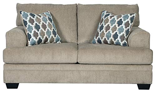 Signature Design by Ashley - Dorsten Contemporary Loveseat w/ 2 Accent Pillows Beige