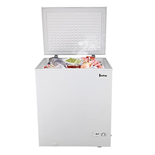 ZOKOP 5cf Chest Freezer Deep 5 Cu Ft Compact Dorm Upright Apartment Home Food Storage Compact Space Saving Energy Efficient