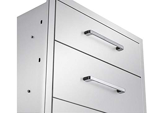 yuxiangBBQ Outdoor Kitchen Single Drawer Stainless Steel BBQ Single Drawer for Outdoor Kitchen Stroage… (18Wx21Hx23D)