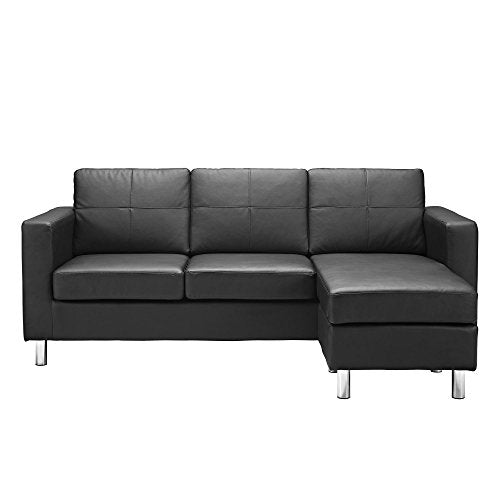 Small Spaces Configurable Sectional Sofa, Black