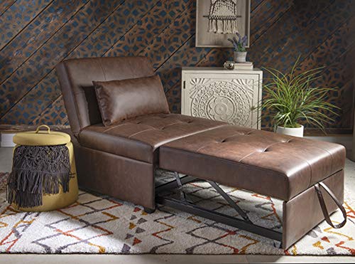 Powell Marnie Brown Faux Leather Sofa Bed