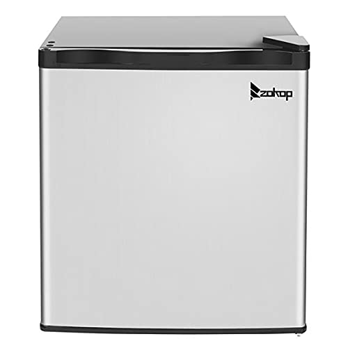 Upright Freezer -Mini Freezer Countertop 1.1 Cubic Feet, Compact Single Door Freezers Small Freezing Machine Reversible Door Adjustable Temperature Stainless Steel Home/Dorms/Apartment/Office